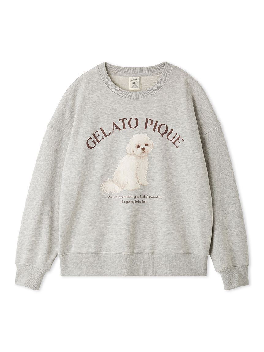 gelato pique「【UVカット】お散歩ドッグワンポイント裏毛プルオーバー」|ルームウェア|