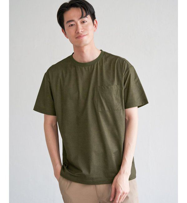 ikka「GOKU楽AIRポケットTシャツ」|Tシャツ・カットソー|カーキ