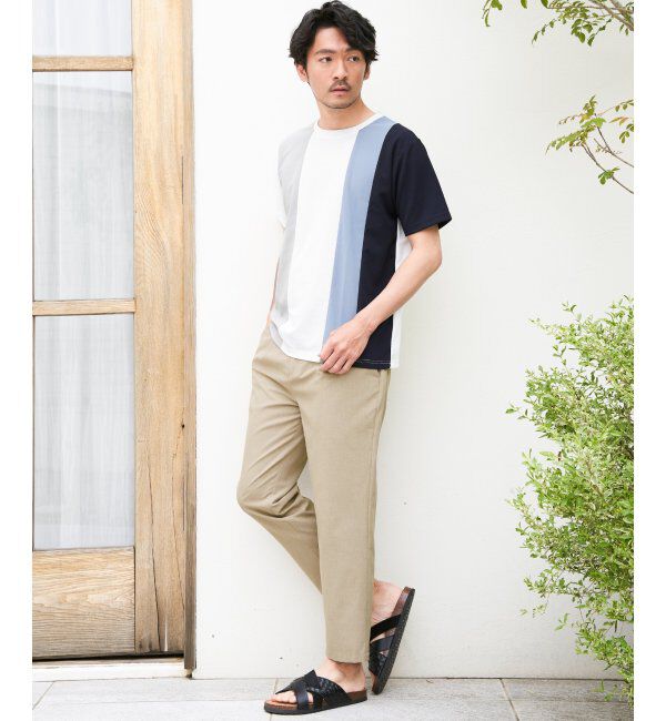 ikka「【接触冷感／吸水速乾】マルチファンクション縦切り替えTシャツ」|Tシャツ・カットソー|