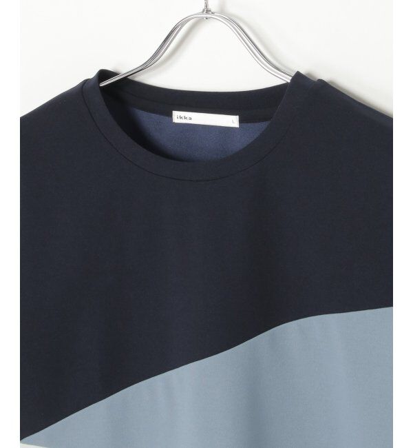 ikka「【接触冷感／吸水速乾】マルチファンクション斜め切り替えTシャツ」|Tシャツ・カットソー|