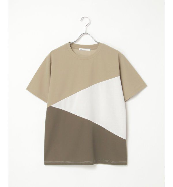 ikka「【接触冷感／吸水速乾】マルチファンクション斜め切り替えTシャツ」|Tシャツ・カットソー|