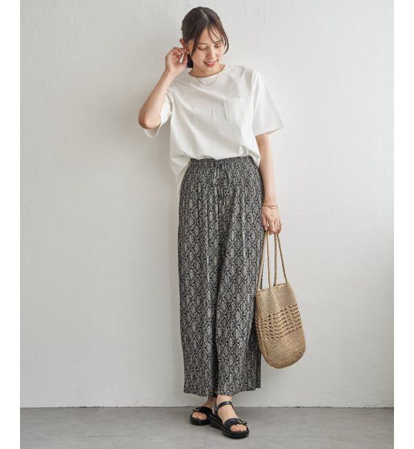 ikka「【雑誌InRed6月号掲載】さらっとプリーツワイドパンツ【親子コーデ】」|キュロット|