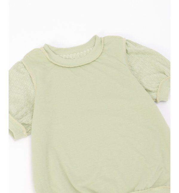ikka kids「【親子コーデ】 ジャカードパフ袖プルオーバー (120cm~160cm)」|Tシャツ・カットソー|