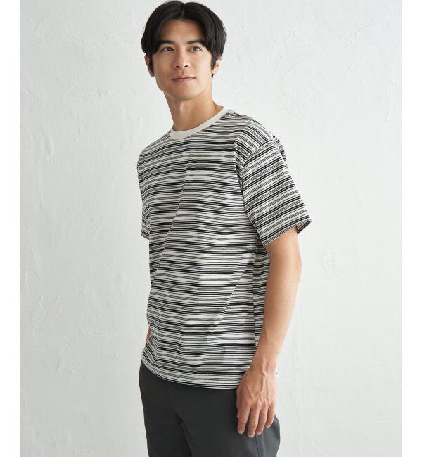 ikka「【お得だ値】冷感コットンドロストボーダーTシャツ」|Tシャツ・カットソー|