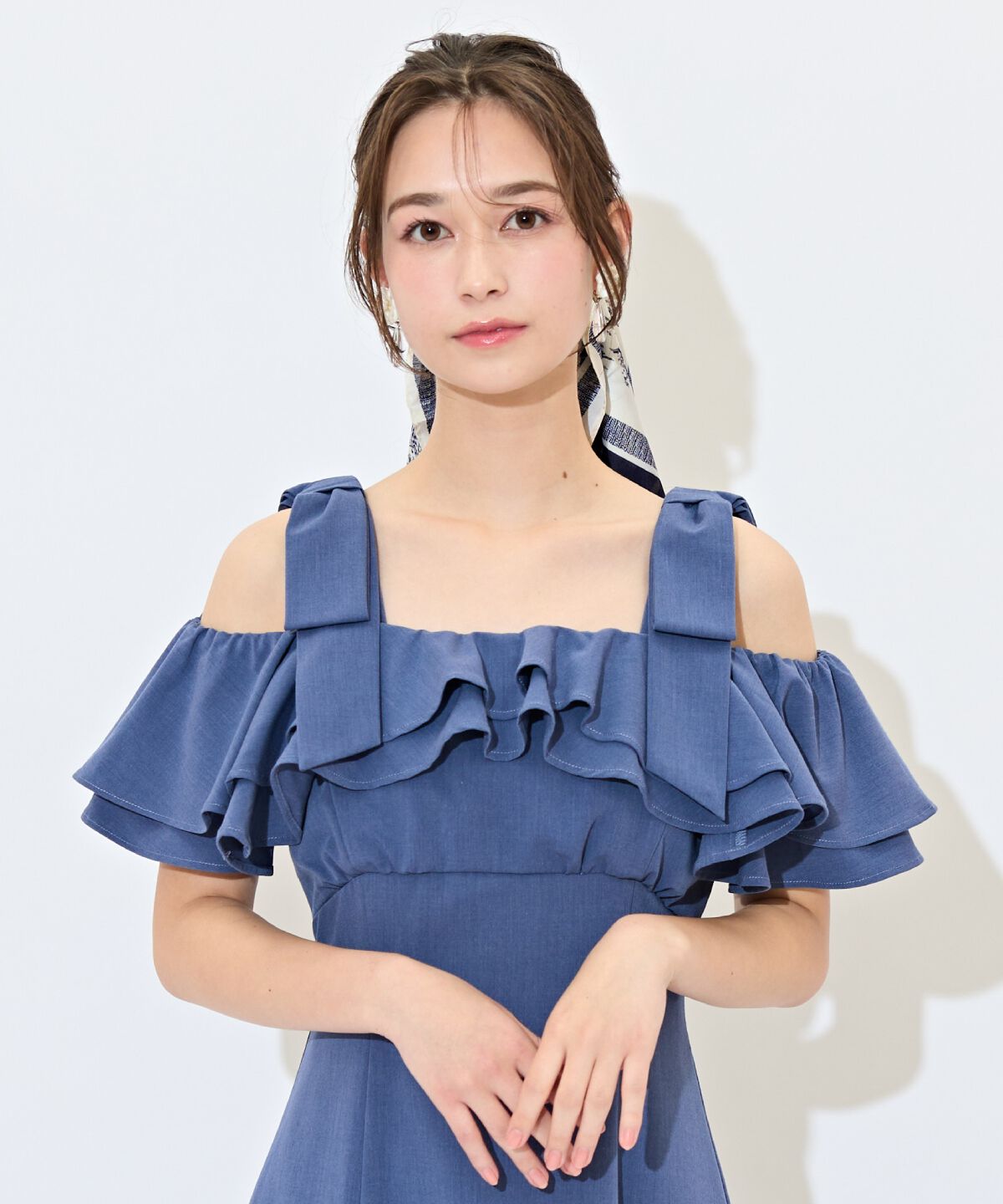 WILLSELECTION「ショルダーリボンラッフルワンピース」|ワンピース|