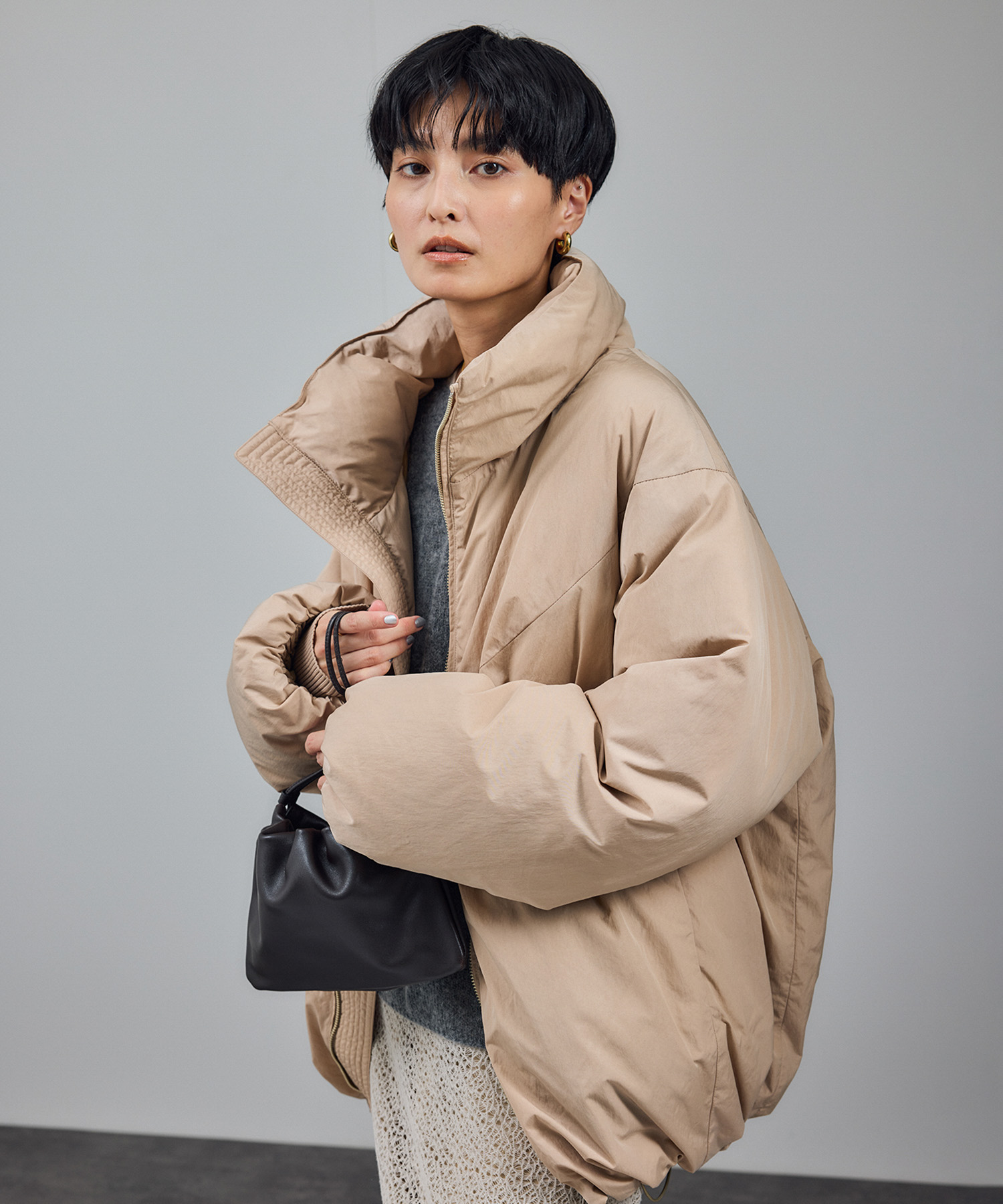 GREENDOWN（グリーンダウン）][撥水加工]スタンドカラーダウン