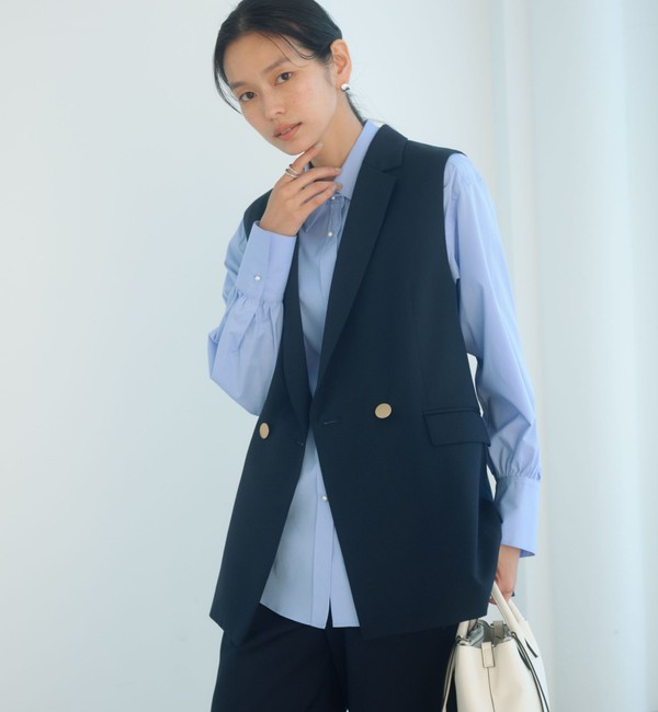 green label relaxing グリードテーラードジレ ネイビー Greed グリード テーラード ジレ ウォッシャブル（UNITED ARROWS green