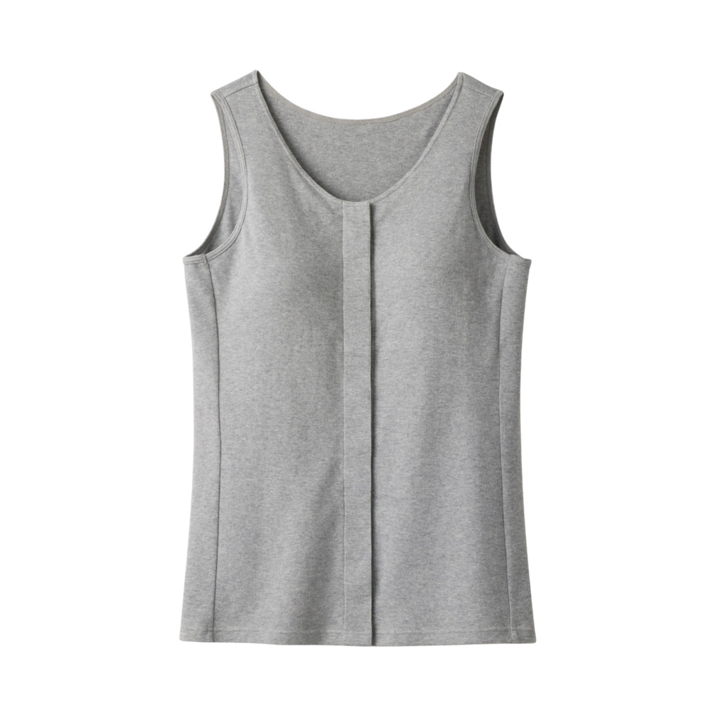 前開き ブラトップ 通販 綿100%前開きカップ付タンクトップ カップ付